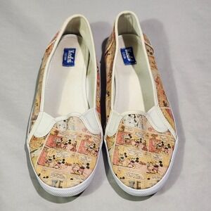 Keds Mickey Mouse Shoes‎ Women 9.5 Multicolor Excellent Disney Comic Slip On